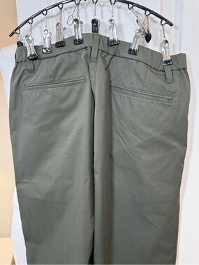 UNIQLO Smart Ankle Pants Olive Green Stretch Chinos Men’s M 30-33